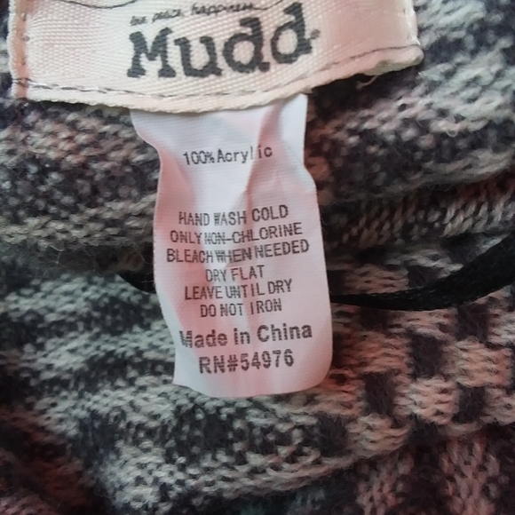 "Mudd" black&white sleeveless poncho sweater - Picture 6 of 6